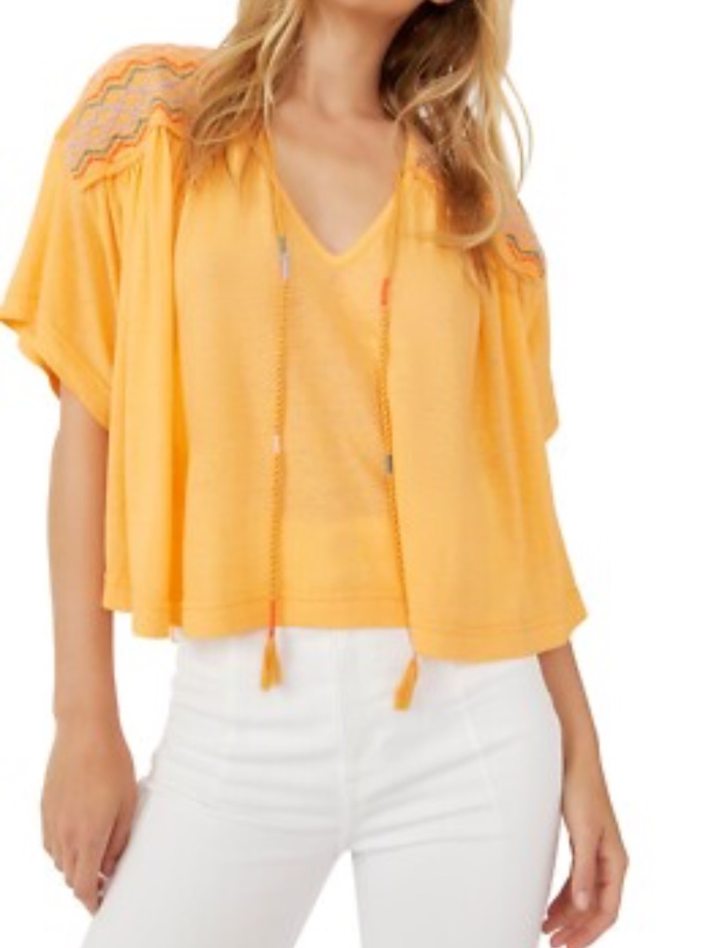 Free People Embroidered Top